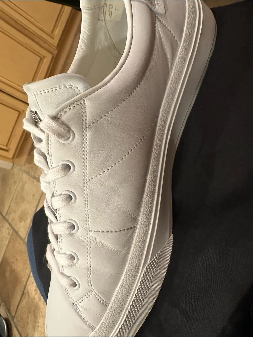 Givenchy White Leather Low-Top Sneaker with Navy Script